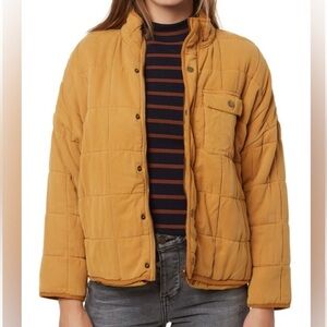 O'Neill 100% Cotton Butter Yellow Quilted Jacket - Medium